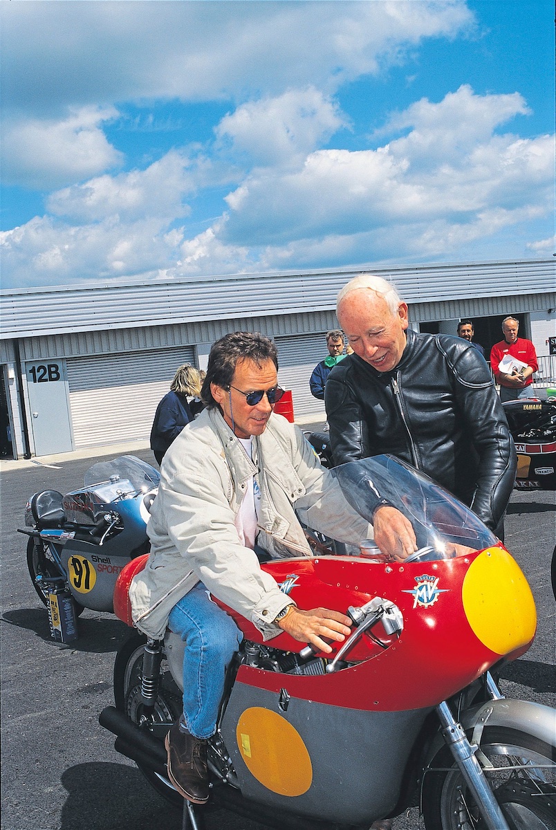barry sheene and john surtees with mv agusta